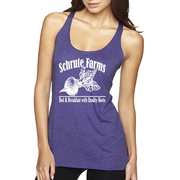 Wild Bobby, Farms Bed and Breakfast The Office, Pop Culture, Tri-Blend Racerback Tank Top, Purple Rush, Medium