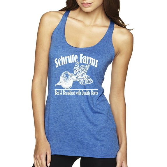 Wild Bobby, Farms Bed and Breakfast The Office, Pop Culture, Tri-Blend Racerback Tank Top, Vintage Royal, X-Large