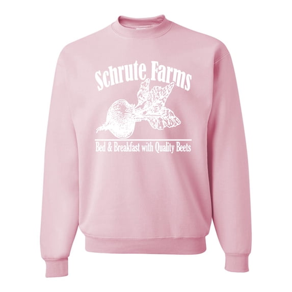 Wild Bobby, Farms Bed and Breakfast The Office, Pop Culture, Unisex Crewneck Graphic Sweatshirt, Light Pink, Small