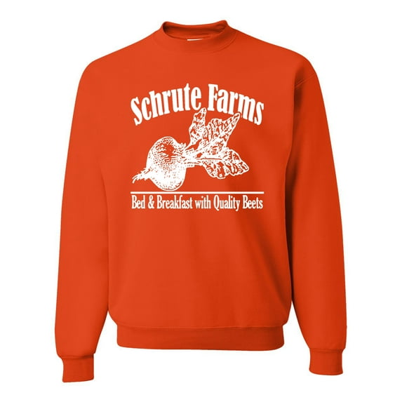 Wild Bobby, Farms Bed and Breakfast The Office, Pop Culture, Unisex Crewneck Graphic Sweatshirt, Orange, X-Large