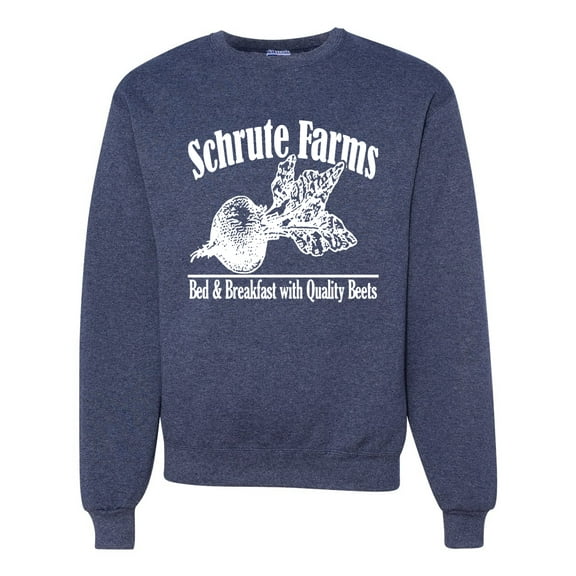 Wild Bobby, Farms Bed and Breakfast The Office, Pop Culture, Unisex Crewneck Graphic Sweatshirt, Vintage Heather Navy, X-Large