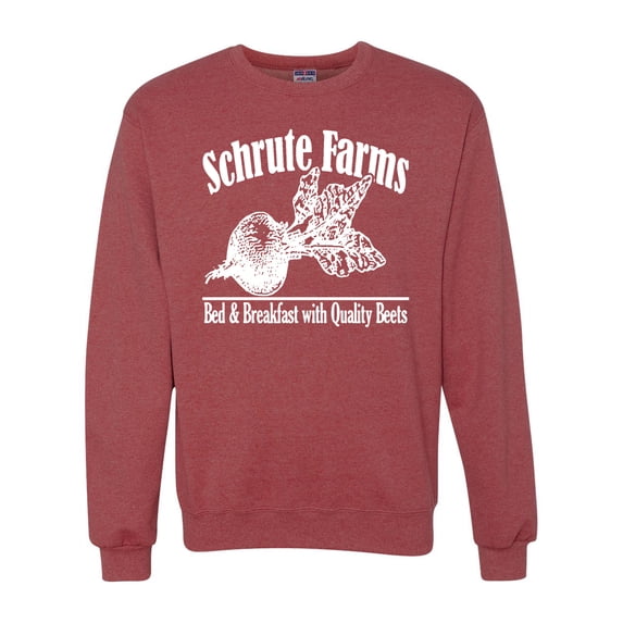 Wild Bobby, Farms Bed and Breakfast The Office, Pop Culture, Unisex Crewneck Graphic Sweatshirt, Vintage Heather Red, Medium