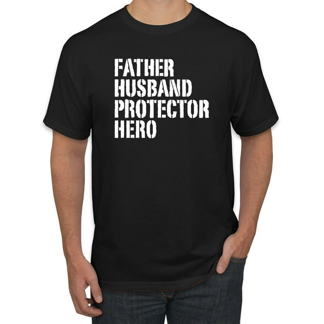 Wild Bobby,Father Husband Protector Hero Best Dad Husband Gift, Father's Day, Men Graphic Tees, Black, 2XL