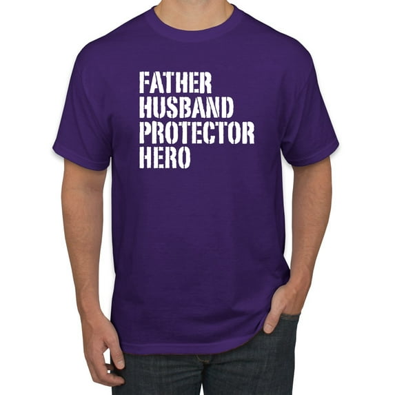 Wild Bobby,Father Husband Protector Hero Best Dad Husband Gift, Father's Day, Men Graphic Tees, Purple, 4XL