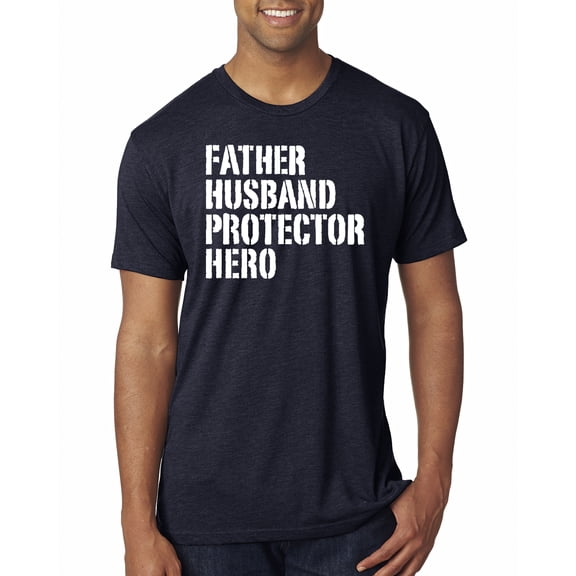 Wild Bobby,Father Husband Protector Hero Best Dad Husband Gift, Father's Day, Men Premium Tri Blend Tees, Vintage Navy, 2XL