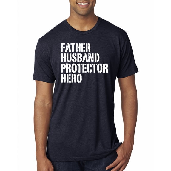 Wild Bobby,Father Husband Protector Hero Best Dad Husband Gift, Father's Day, Men Premium Tri Blend Tees, Vintage Navy, X-Large
