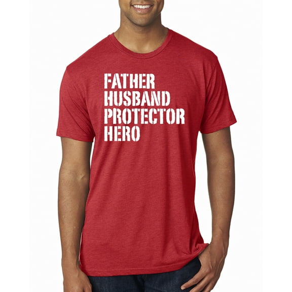 Wild Bobby,Father Husband Protector Hero Best Dad Husband Gift, Father's Day, Men Premium Tri Blend Tees, Vintage Red, 2XL