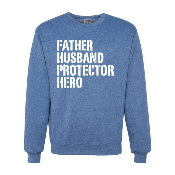 Wild Bobby,Father Husband Protector Hero Best Dad Husband Gift, Father's Day, Unisex Crewneck Graphic Sweatshirt, Vintage Heather Blue, X-Large