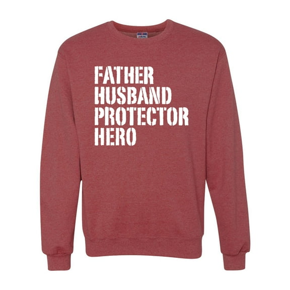 Wild Bobby,Father Husband Protector Hero Best Dad Husband Gift, Father's Day, Unisex Crewneck Graphic Sweatshirt, Vintage Heather Red, Large