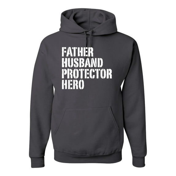 Wild Bobby,Father Husband Protector Hero Best Dad Husband Gift, Father's Day, Unisex Graphic Hoodie Sweatshirt, Charcoal, Large
