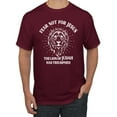 thumbnail image 1 of Wild Bobby Fear Not For Jesus The Lion Of Judah Has Triumphed Inspirational/Christian Men Graphic Tee, Maroon, XX-Large, 1 of 5