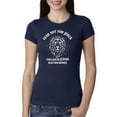 thumbnail image 1 of Wild Bobby Fear Not For Jesus The Lion Of Judah Has Triumphed Inspirational/Christian Women Slim Fit Junior Tee, Navy, Small, 1 of 5