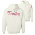 thumbnail image 1 of Wild Bobby, Fearless Pink Ribbon Support Warrior Women, Breast Cancer Awareness, Front and Back Unisex Graphic Hoodie Sweatshirt, White, Medium, 1 of 4