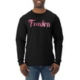 thumbnail image 1 of Wild Bobby, Fearless Pink Ribbon Support Warrior Women, Breast Cancer Awareness, Men Long Sleeve Shirt, Black, Small, 1 of 5