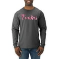 thumbnail image 1 of Wild Bobby, Fearless Pink Ribbon Support Warrior Women, Breast Cancer Awareness, Men Long Sleeve Shirt, Heather Black, XX-Large, 1 of 5