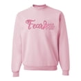 thumbnail image 1 of Wild Bobby, Fearless Pink Ribbon Support Warrior Women, Breast Cancer Awareness, Unisex Crewneck Graphic Sweatshirt, Light Pink, Large, 1 of 5