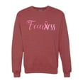 thumbnail image 1 of Wild Bobby, Fearless Pink Ribbon Support Warrior Women, Breast Cancer Awareness, Unisex Crewneck Graphic Sweatshirt, Vintage Heather Red, Small, 1 of 5