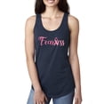 thumbnail image 1 of Wild Bobby, Fearless Pink Ribbon Support Warrior Women, Breast Cancer Awareness, Women Racerback Tank Top, Navy, Large, 1 of 5