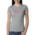 thumbnail image 1 of Wild Bobby, Fearless Pink Ribbon Support Warrior Women, Breast Cancer Awareness, Women Slim Fit Junior Tee, Heather Grey, X-Large, 1 of 5