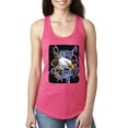 thumbnail image 1 of Wild Bobby, Feel the Wind Retro Heavy Metal Bald Eagles Fashion Ladies Racerback Tank Top, Hot Pink, Medium, 1 of 1