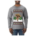 thumbnail image 1 of Wild Bobby Feliz Navidad Dancing Gingerbread Man Sweater | Holiday Men Long Sleeve Shirt, 1 of 5