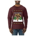 thumbnail image 1 of Wild Bobby Feliz Navidad Dancing Gingerbread Man Sweater | Holiday Men Long Sleeve Shirt, 1 of 5