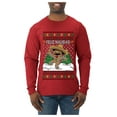 thumbnail image 1 of Wild Bobby Feliz Navidad Dancing Gingerbread Man Sweater | Holiday Men Long Sleeve Shirt, 1 of 5