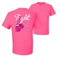 thumbnail image 1 of Wild Bobby, Fight for a Cure Fight Support, Breast Cancer Awareness, Front and Back Men Graphic Tee, Neon Pink, Medium, 1 of 4