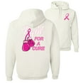thumbnail image 1 of Wild Bobby, Fight for a Cure Fight Support, Breast Cancer Awareness, Front and Back Unisex Graphic Hoodie Sweatshirt, White, 3X-Large, 1 of 4