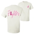 thumbnail image 1 of Wild Bobby, Fighter Breast Cancer Survivor, Breast Cancer Awareness, Front and Back Men Graphic Tee, White, 5X-Large, 1 of 4