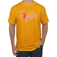 thumbnail image 1 of Wild Bobby, Fighter Breast Cancer Survivor, Breast Cancer Awareness, Men Graphic Tee, Gold, Large, 1 of 4
