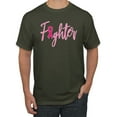 thumbnail image 1 of Wild Bobby, Fighter Breast Cancer Survivor, Breast Cancer Awareness, Men Graphic Tee, Military Green, X-Large, 1 of 4