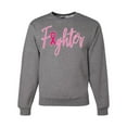 thumbnail image 1 of Wild Bobby, Fighter Breast Cancer Survivor, Breast Cancer Awareness, Unisex Crewneck Graphic Sweatshirt, Heather Grey, Small, 1 of 4