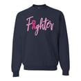 thumbnail image 1 of Wild Bobby, Fighter Breast Cancer Survivor, Breast Cancer Awareness, Unisex Crewneck Graphic Sweatshirt, Navy, Small, 1 of 4