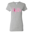 thumbnail image 1 of Wild Bobby, Fighter Breast Cancer Survivor, Breast Cancer Awareness, Women Graphic Tee, Heather Grey, Small, 1 of 4