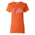 thumbnail image 1 of Wild Bobby, Fighter Breast Cancer Survivor, Breast Cancer Awareness, Women Graphic Tee, Orange, X-Large, 1 of 4
