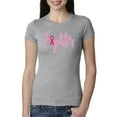 thumbnail image 1 of Wild Bobby, Fighter Breast Cancer Survivor, Breast Cancer Awareness, Women Slim Fit Junior Tee, Heather Grey, X-Large, 1 of 4