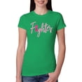 thumbnail image 1 of Wild Bobby, Fighter Breast Cancer Survivor, Breast Cancer Awareness, Women Slim Fit Junior Tee, Kelly, Small, 1 of 4