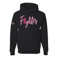 thumbnail image 1 of Wild Bobby, Fighter Breast Cancer Survivor USA Flag Sleeve Breast Cancer Awareness Unisex Hoodie Sweatshirt, Black, Small, 1 of 7