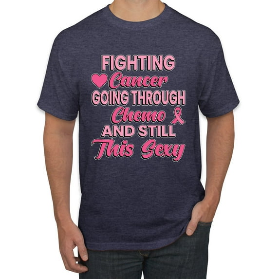 Wild Bobby, Fighting Cancer And Still Sexy, Breast Cancer Awareness, Men Graphic Tee, Vintage Heather Navy, 5X-Large