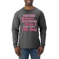 thumbnail image 1 of Wild Bobby, Fighting Cancer And Still Sexy, Breast Cancer Awareness, Men Long Sleeve Shirt, Heather Black, XX-Large, 1 of 5