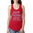 thumbnail image 1 of Wild Bobby, Fighting Cancer And Still Sexy, Breast Cancer Awareness, Women Racerback Tank Top, Red, Small, 1 of 5