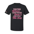 thumbnail image 1 of Wild Bobby, Fighting Cancer And Still Sexy USA Flag Sleeve Breast Cancer Awareness Unisex Tee, Black, Small, 1 of 7