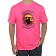 thumbnail image 1 of Wild Bobby, Firey Flaming Skull, Pop Culture, Men Graphic Tees, Neon Pink, 2XL, 1 of 3