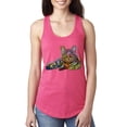 thumbnail image 1 of Wild Bobby, First We Still Your Heart Then Your Bed | Funny Neon Colorful Cat | Dean Russo Art Animal Lover Ladies Racerback Tank Top, Hot Pink, X-Large, 1 of 6