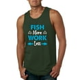 thumbnail image 1 of Wild Bobby, Fish More Work Less Pro Fishermen, Fishing, Men Graphic Tank Top, Forest Green, 3X-Large, 1 of 4