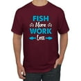 thumbnail image 1 of Wild Bobby, Fish More Work Less Pro Fishermen, Fishing, Men Graphic Tee, Maroon, 5X-Large, 1 of 4