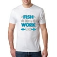 thumbnail image 1 of Wild Bobby, Fish More Work Less Pro Fishermen, Fishing, Men Premium Tri Blend Tee, Heather White, X-Large, 1 of 4