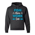 thumbnail image 1 of Wild Bobby, Fish More Work Less Pro Fishermen, Fishing, Unisex Graphic Hoodie Sweatshirt, Heather Black, Large, 1 of 4