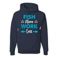 thumbnail image 1 of Wild Bobby, Fish More Work Less Pro Fishermen, Fishing, Unisex Graphic Hoodie Sweatshirt, Navy, Medium, 1 of 4